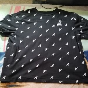 Men's Black White XL Vintage Kangol AOP All Over Print Kangaroo Shirt UK